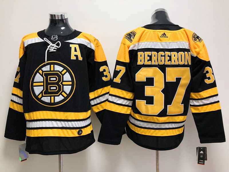 Boston Bruins 37 Patrice Bergeron With Patch Black Adidas Stitched Jersey